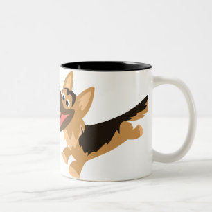 2 Couleurs Tasse heureuse mignonne de berger allemand de