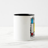 2 Couleurs tasse heureuse mondrian de visage (Centre)