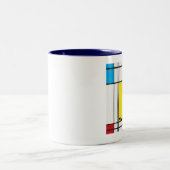 2 Couleurs tasse heureuse mondrian de visage (Centre)