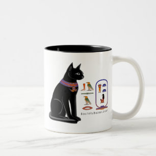 2 Couleurs Tasse hiéroglyphique de chat égyptien