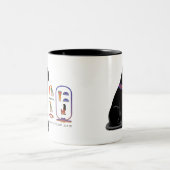 2 Couleurs Tasse hiéroglyphique de chat égyptien (Centre)