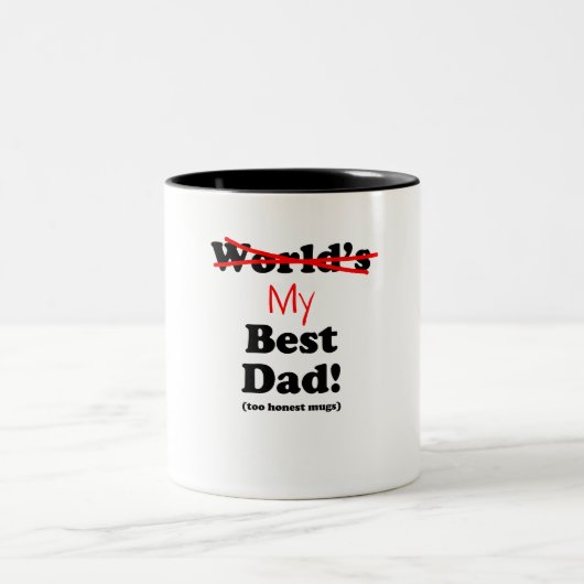 2 Couleurs Tasse honnête - le meilleur papa (Centre)