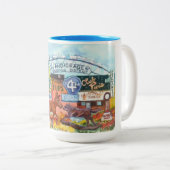 2 Couleurs Tasse icône "Alaskan Mushing "Under the Arch" (Devant droit)