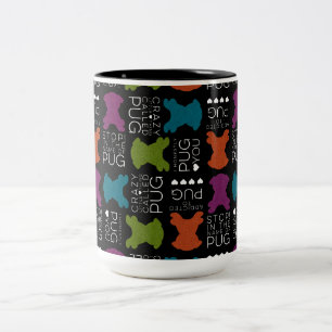 2 Couleurs Tasse idiote de chansons de carlin avec des