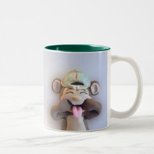 2 Couleurs Tasse idiote de singe (Droit)