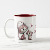 2 Couleurs Tasse Illustrations de Chats Très Mignons (Gauche)