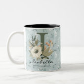 2 Couleurs Tasse initiale florale Boho Chic inspirée pour Isa (Gauche)