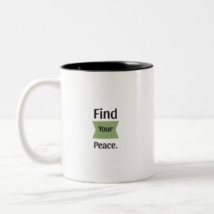 2 Couleurs Tasse Inspirante Bicolore "Trouvez Votre Paix"