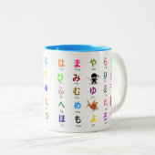 2 Couleurs Tasse japonaise de Hiragana (Devant droit)