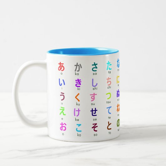 2 Couleurs Tasse japonaise de Hiragana (Gauche)