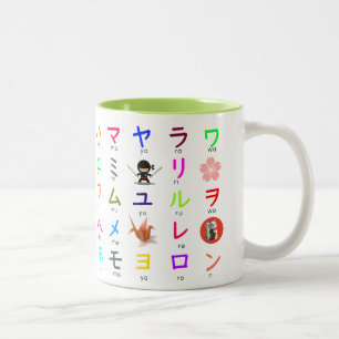 2 Couleurs Tasse japonaise de katakanas