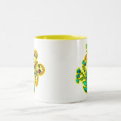 2 Couleurs Tasse jaune de papillon (Centre)