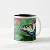 2 Couleurs Tasse jaune de papillon de machaon (Devant droit)