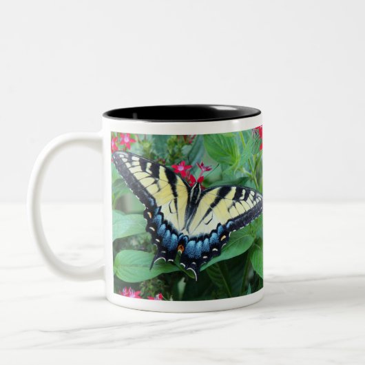 2 Couleurs Tasse jaune de papillon de machaon (Gauche)