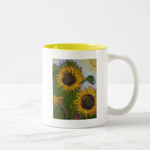 2 Couleurs Tasse jaune de tournesols