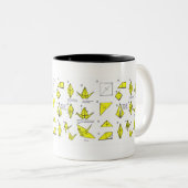 2 Couleurs Tasse jaune d'origami (Devant droit)