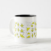 2 Couleurs Tasse jaune d'origami (Devant gauche)