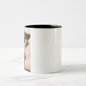 2 Couleurs Tasse jaune et noire avec l'enfant (Centre)