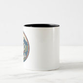 2 Couleurs Tasse Java Morning Coffee Retro Badge Deux Tons (Centre)