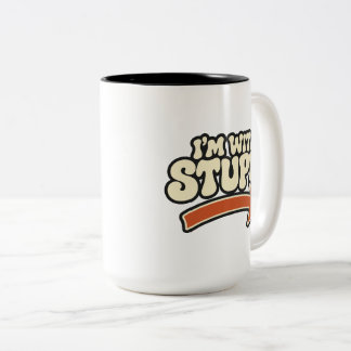 2 Couleurs Tasse Je Suis Avec Un Idiot – Cadeau Farce Drôle d
