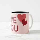 2 Couleurs Tasse "JE T'AIME" Café (Devant droit)