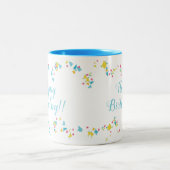 2 Couleurs Tasse Joyeux Anniversaire Confettis de Fête (Centre)