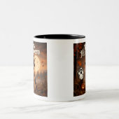 2 Couleurs Tasse Joyeux Halloween Chien (Centre)