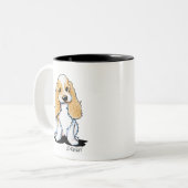 2 Couleurs Tasse KiniArt Cocker Spaniel (Devant gauche)