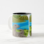 2 Couleurs Tasse Komodo Dragon (Devant gauche)