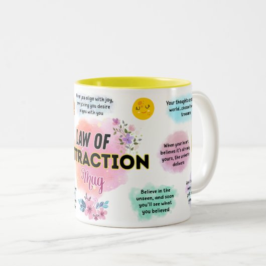 2 Couleurs Tasse Loi D'Attraction (Devant droit)