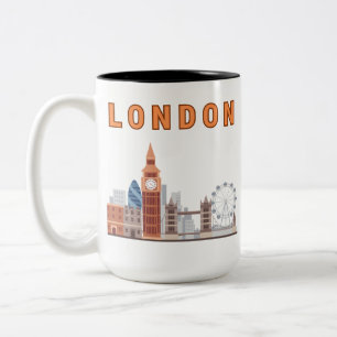 2 Couleurs Tasse Londres Skyline Deux Tons 15 oz.