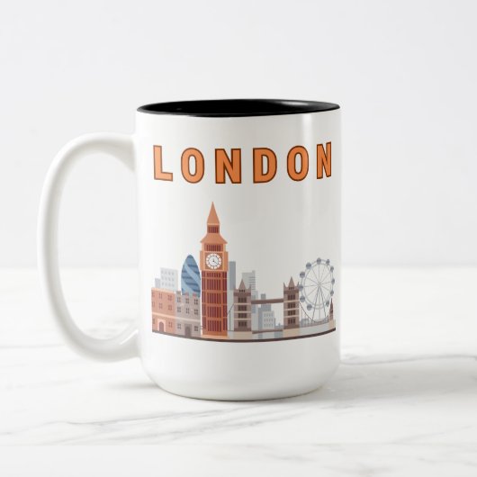 2 Couleurs Tasse Londres Skyline Deux Tons 15 oz. (Gauche)
