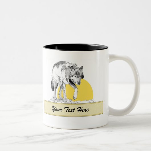 2 Couleurs Tasse - loup (Droit)