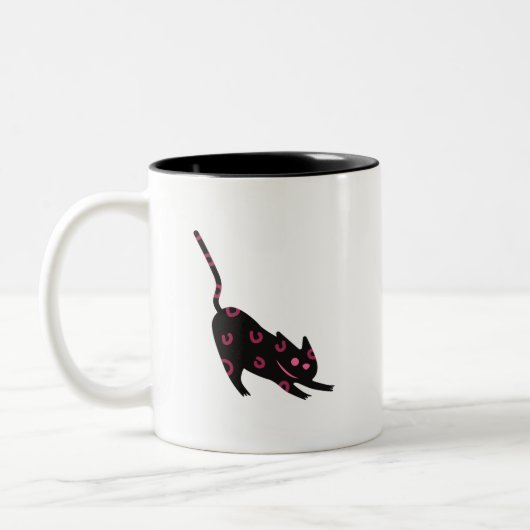 2 Couleurs Tasse Lucky Panther | Énergie de Chat Audacieuse (Gauche)