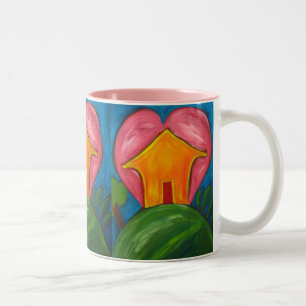 2 Couleurs Tasse Maison Heureuse