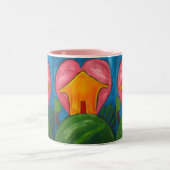 2 Couleurs Tasse Maison Heureuse (Centre)