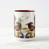 2 Couleurs Tasse Maman et Bébé Africains (Centre)