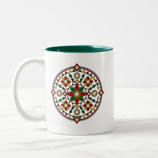2 Couleurs Tasse Mandala Miroir (Gauche)