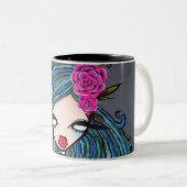 2 Couleurs Tasse "maritime", noire (Devant droit)