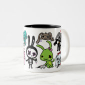 2 Couleurs Tasse mauvaise de lapins (Devant droit)