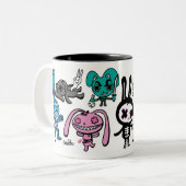 2 Couleurs Tasse mauvaise de lapins (Devant gauche)