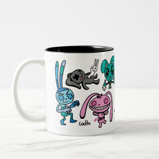 2 Couleurs Tasse mauvaise de lapins (Gauche)