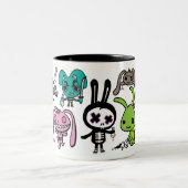 2 Couleurs Tasse mauvaise de lapins (Centre)