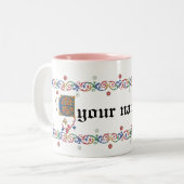 2 Couleurs Tasse médiévale d'E (Devant gauche)