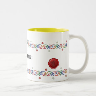 2 Couleurs Tasse médiévale de M et de W