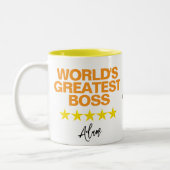 2 Couleurs Tasse Meilleur Patron du Monde (Nom Initial Citati (Gauche)