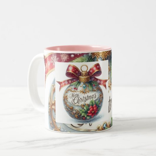 2 Couleurs Tasse Merry Christmas (Devant gauche)