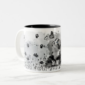 2 Couleurs Tasse Miaou Chat Mignon | Amateur de Chat Adorable