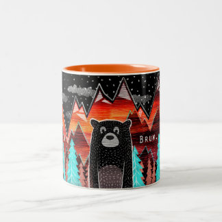 2 Couleurs Tasse mignonne avec l'ours
