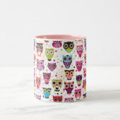2 Couleurs Tasse mignonne de motif de hibou (Centre)
